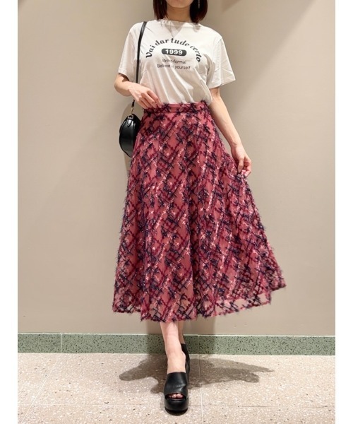 SNIDEL（スナイデル）の「エンブロイダリーチェックスカート（スカート