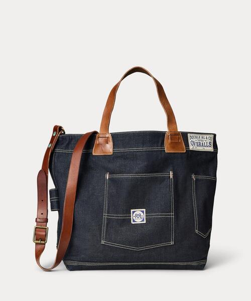 レザートリム インディゴ デニム トート（トートバッグ）｜RRL（ダブル