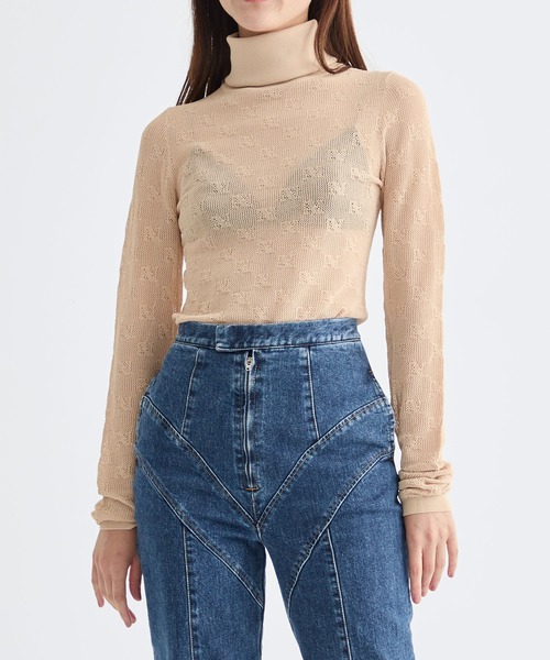 HAENGNAE/ヘンネ】KISHIMEN LOGO KNIT LEOTARD/キシメンロゴニット