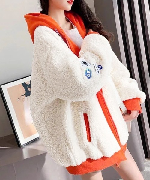 セール】ロゴパッチ付きフリースジャケット（ブルゾン）｜ONEP STAR