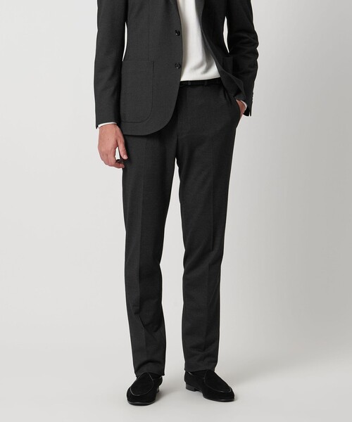 セール】メランジ ジャージ ノープリーツ スラックス COMFORT EASY