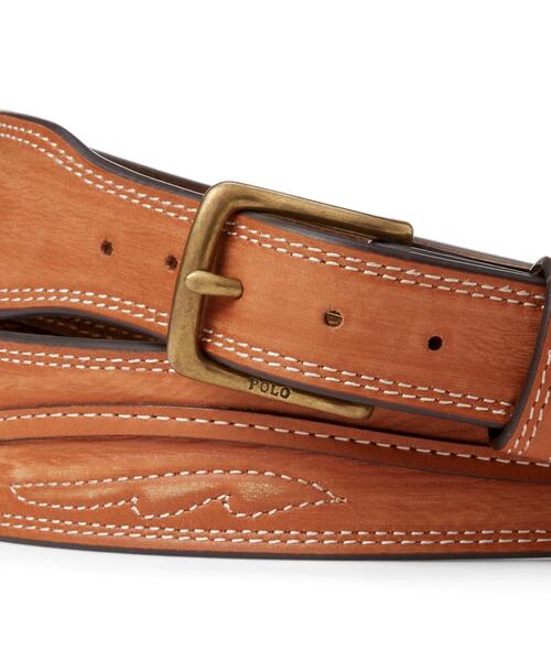 トップステッチド レザー ベルト（ベルト）｜POLO RALPH LAUREN（ポロ