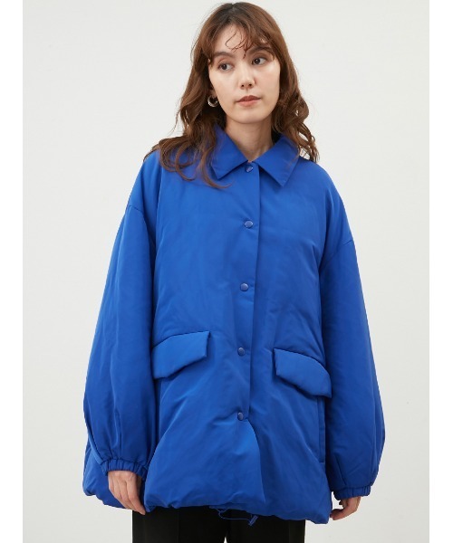 Mila Owen ステンカラーフレンチダウンAラインコート ブルー Mila Owen