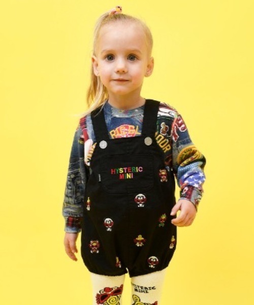 HYSTERIC MINI（ヒステリックミニ）の「DENIM パネル刺繍 サロペット