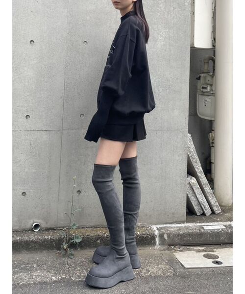 EMODA（エモダ）の「ローヒールフィットロングブーツ（ブーツ）」 - WEAR