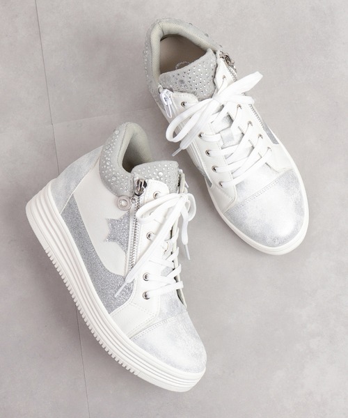 星モチーフ インヒール厚底ハイカットスニーカー（スニーカー