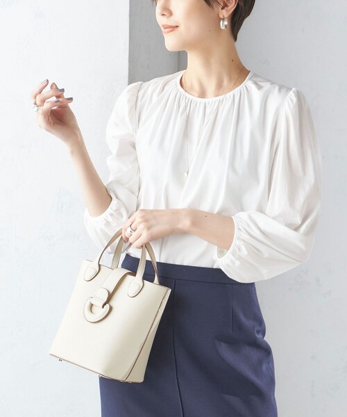 セール】〈手洗い可能〉ALBINI ギャザー スリーブ プルオーバー