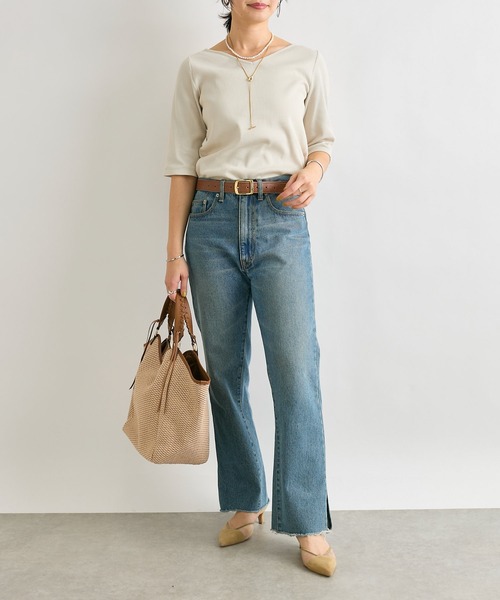 セール】全骨格美脚見え！/MONN.:. (モン)/slit DENIM（デニムパンツ