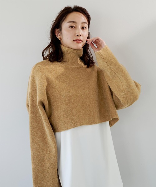 UR'S（ユアーズ）の「アルパカタッチショート丈ハイネックニット