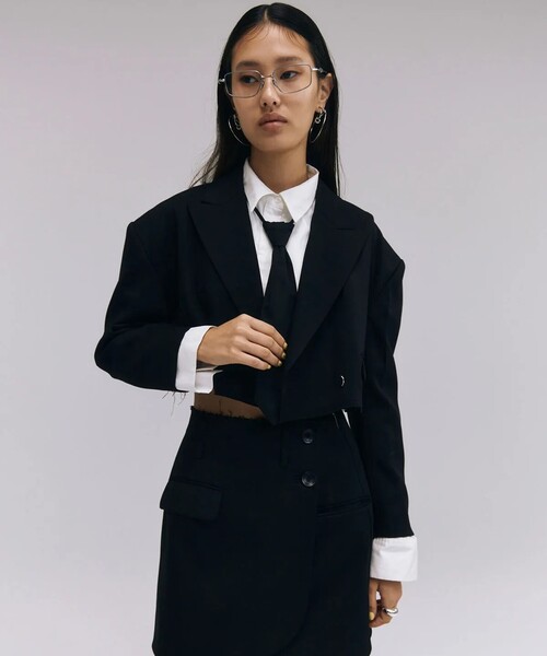 JOSEMOON/ジョゼムーン】CARVING WOOLBLEND SHORTJACKET/ショート