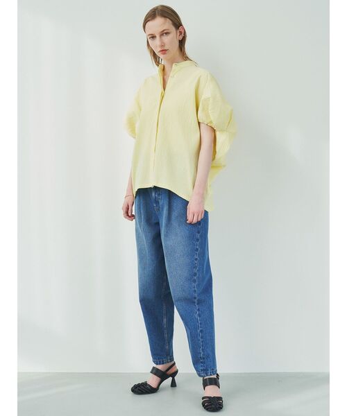 ELENDEEK（エレンディーク）の「タックフォルムデニムパンツ（デニム