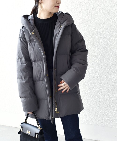 SHIPS（シップス）の「*〈手洗い可能〉ショールカラー ミディ ダウン