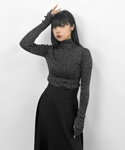 セール】【LVEU.】ラメリブハイネックニットトップス / トップス