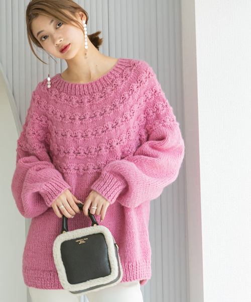 セール】【NEPAL HAND KNIT/ネパールハンドニット】別注FLOWERアミ