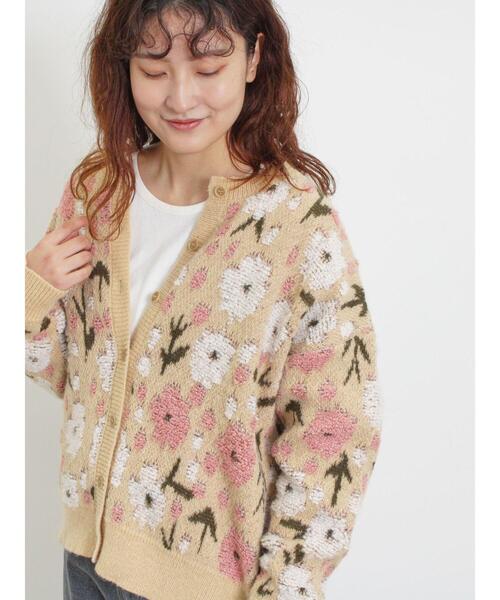 Samansa Mos2（サマンサ モスモス）の「ループ花柄ジャカードニット