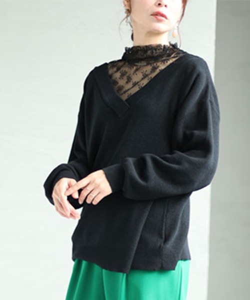 ネックレースニットプルオーバー（ニット/セーター）｜GOLDJAPAN