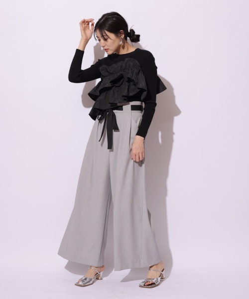 Mystrada（マイストラーダ）の「アシメフリルニット（ニット/セーター