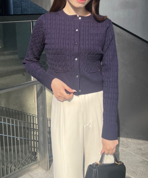 ZOZO限定商品＆限定カラー】リトルケーブルニットカーディガン