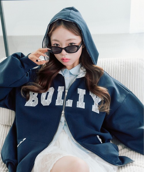 パッチワークロゴZIPパーカー（パーカー）｜OLIVE des OLIVE（オリーブ