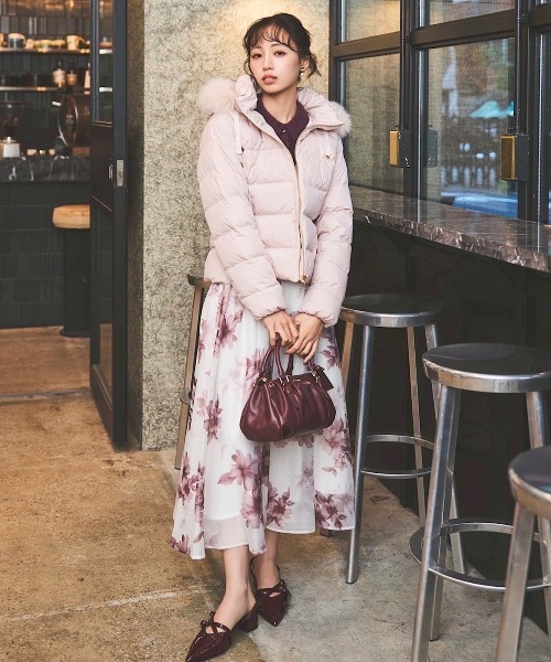 フォックスファー付ショートダウン（ダウンジャケット/コート