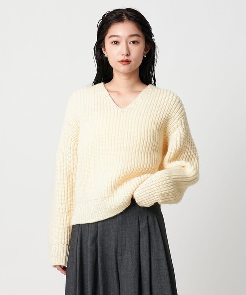 セール】＜MARW UNITED ARROWS＞Vネック アゼ ニットプルオーバー