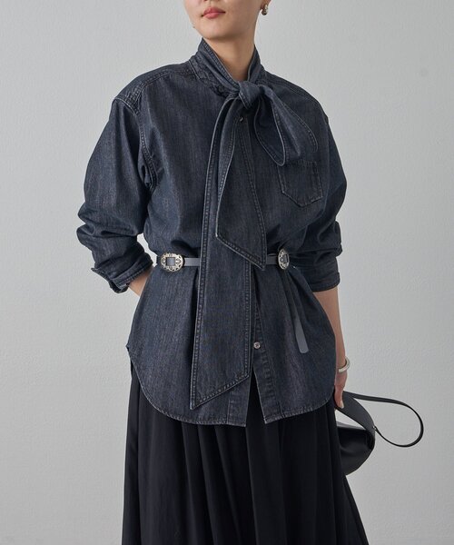 セール】デニムボウタイブラウス（シャツ/ブラウス）｜LOUNGEDRESS