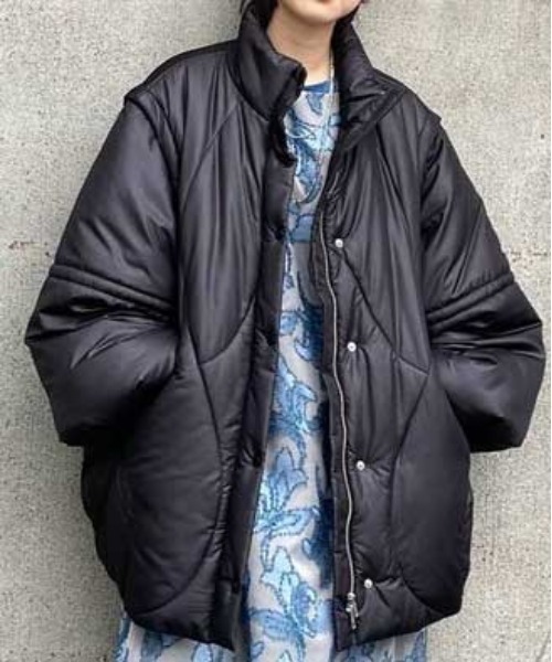 Ameri（アメリ）の「2WAY WAVE STITCH PADDED JACKET（その他アウター