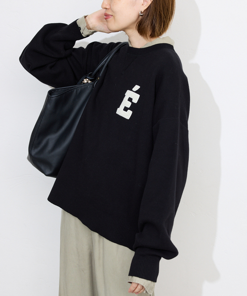 WEB限定カラー有り/追加》サガラ刺繍スウェットライクニット（ニット