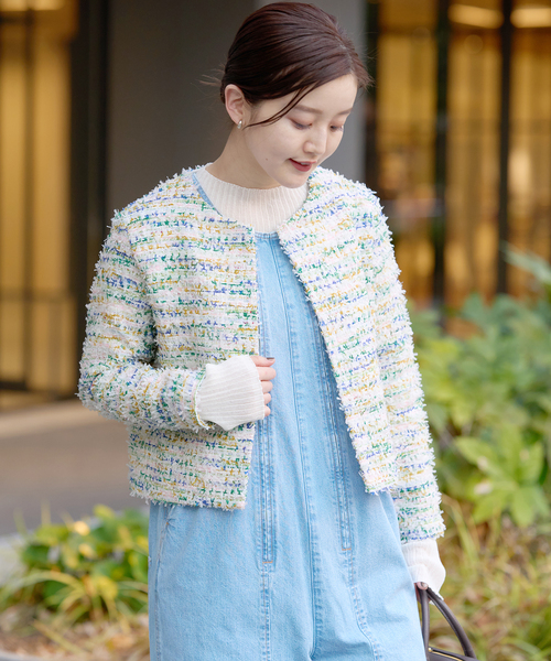 MAISON GUILLEMETTE/メゾンギヨメット】ツィードノーカラージャケット