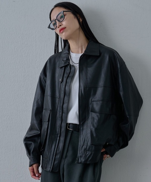 ヴィンテージレザーライクA2フライトジャケット（ブルゾン）｜COLONY