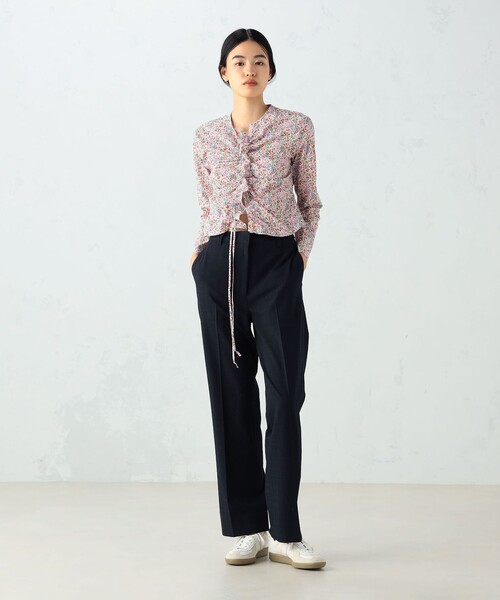 BACCA（バッカ）の「□□□リバティプリント ギャザードフリルブラウス