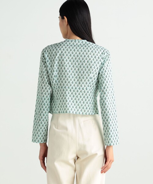 BACCA（バッカ）の「□□□リバティプリント ギャザードフリルブラウス