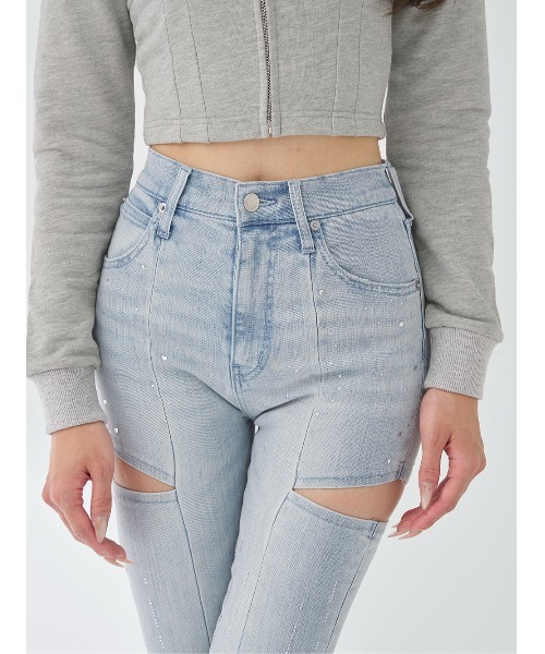 ドロップビジューフレアデニムパンツ（デニムパンツ）｜Darich