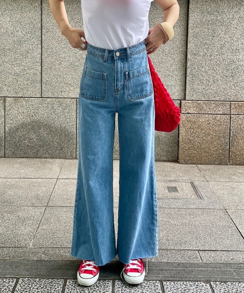 フロントポケットハイウエストフレアデニム(comochi select