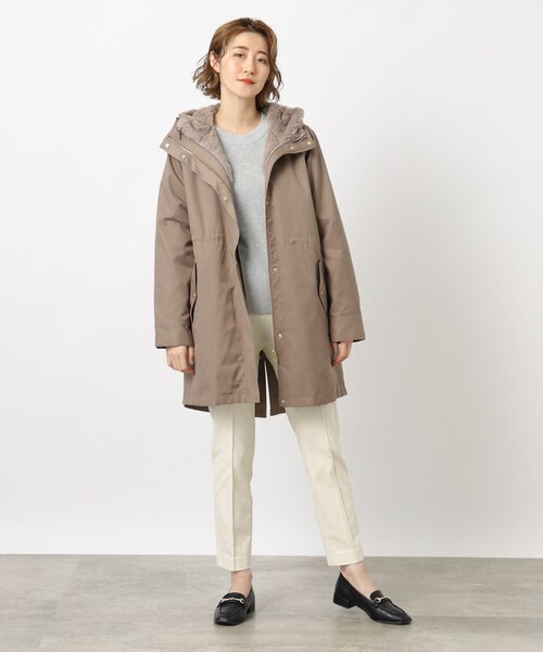 grove（グローブ）の「◇3WAYフェイクファーライナーモッズコート【S