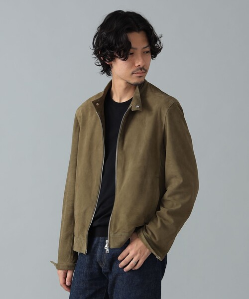 セール】【別注】EMMETI / JURI BEAMS3 スエード シングル ライダース