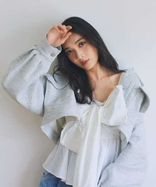 FRAY I.D（フレイアイディー）の「ペプラムリボントップス