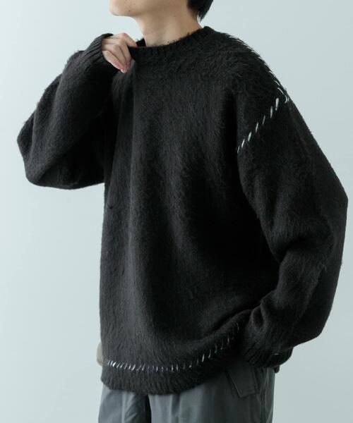セール】ブランケットステッチ モヘアライクニット（ニット/セーター
