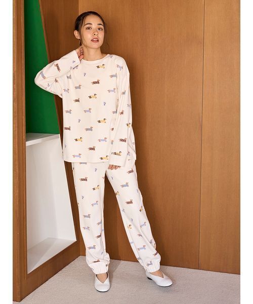 セール】ダックスフンド柄ロングパンツ（ルームウェア/パジャマ