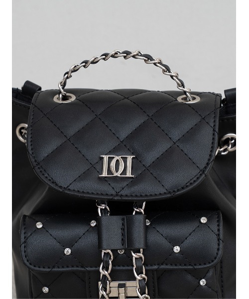 ダーリッチ キルティングビジューミニリュック BLK 予約商品