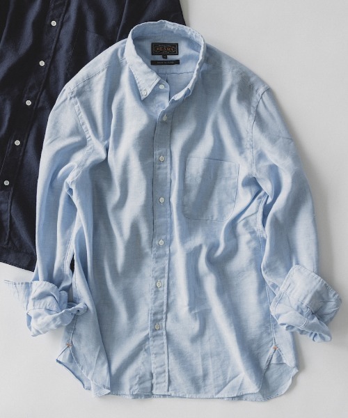 リネン COOLMAX (R) ボタンダウン シャツ 【吸水速乾】（シャツ