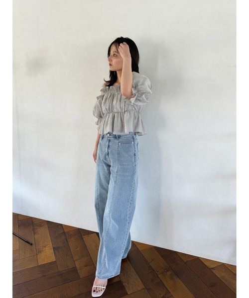 SNIDEL（スナイデル）の「デザインワイドデニム（デニムパンツ）」 - WEAR