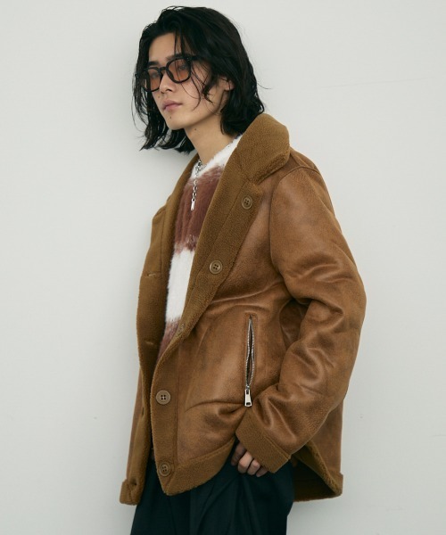 セール】back boa suede reversible jacket / 裏ボアポリスウェード