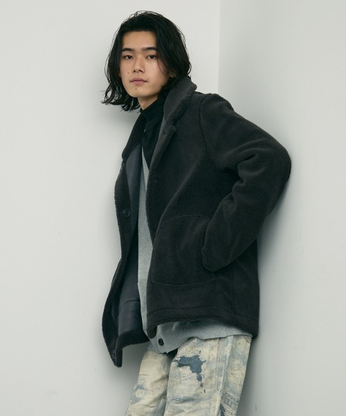 セール】back boa suede reversible jacket / 裏ボアポリスウェード