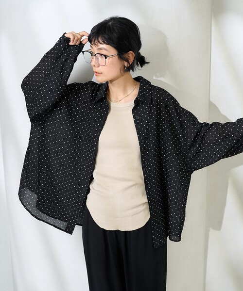 セール】シアードットシャツ/オーバーサイズシアーシャツ（シャツ