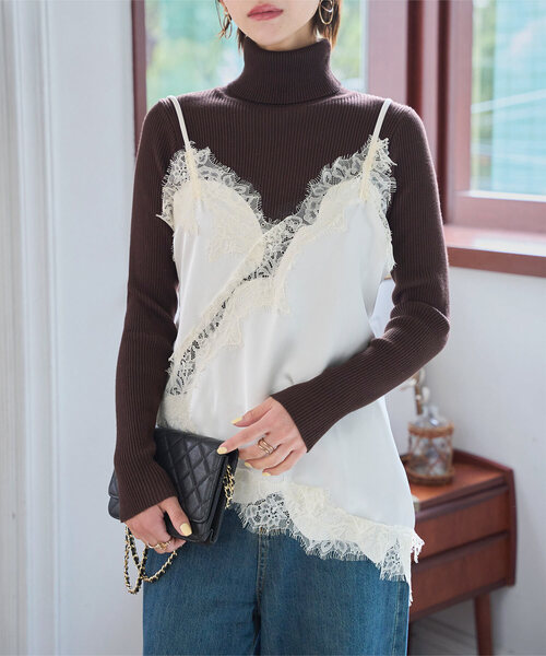 サテンレースキャミソール（キャミソール）｜KOBE LETTUCE