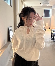 フード付き ニット」に該当するレディースのニット/セーター