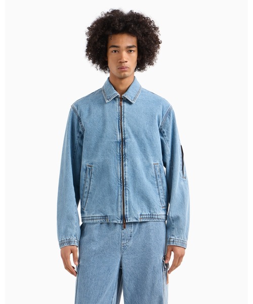 セール】【A|X アルマーニ エクスチェンジ】ライトブルーデニム ジップ