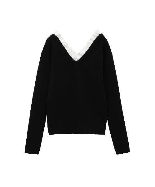CLANE（クラネ）の「CLANE/クラネ/2WAY FRILL V NECK KNIT TOPS（T
