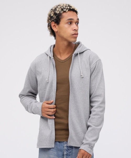 DAILY/デイリー》RIB ZIP PARKA / デイリー 長袖 リブ ジップパーカー